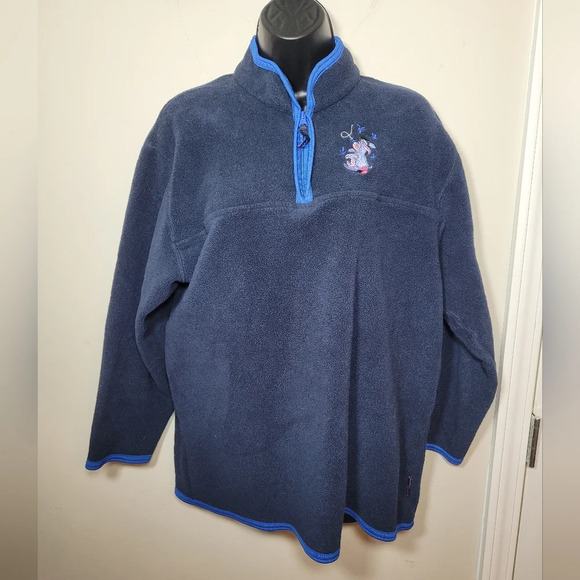Disney Eeyore Fleece Quarter Zip Pullover Sweater sz XL - Picture 1 of 8